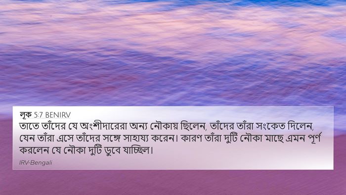 লূক 5:7 BENIRV 4K Wallpaper - তাতে তাঁদের যে - 4K Wallpaper Bible Verse