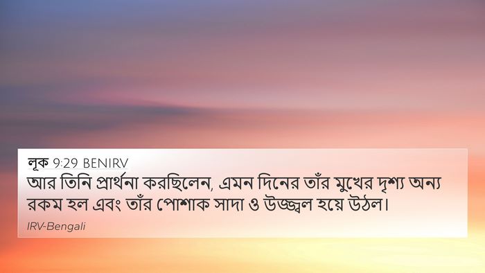 লূক 9:29 BENIRV Bible Verse Image