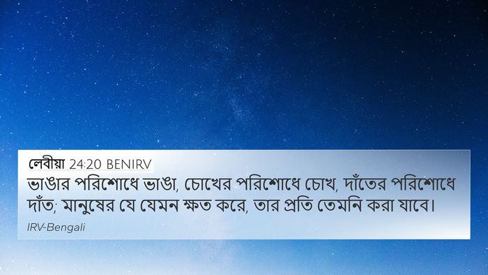 লেবীয়া 24:20 BENIRV 4K Wallpaper - ভাঙার পরিশোধে - 4K Wallpaper Bible Verse
