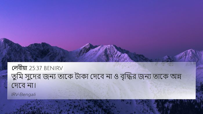 লেবীয়া 25:37 BENIRV 4K Wallpaper - তুমি সুদের জন্য - 4K Wallpaper Bible Verse