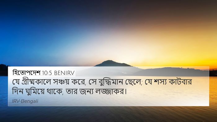 হিতোপদেশ 10:5 BENIRV Bible Verse Image