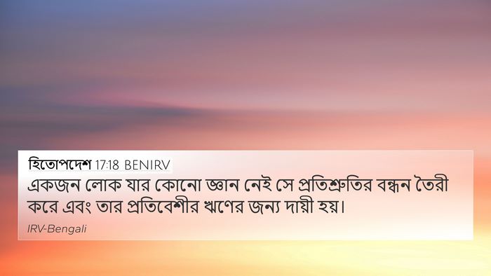 হিতোপদেশ 17:18 BENIRV Bible Verse Image