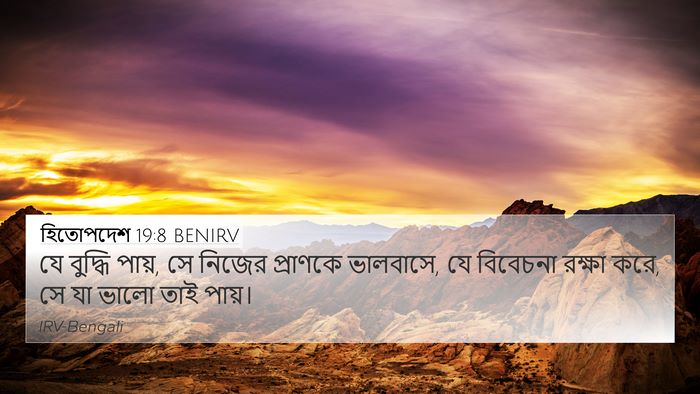 হিতোপদেশ 19:8 BENIRV 4K Wallpaper - যে বুদ্ধি পায়, সে - 4K Wallpaper Bible Verse
