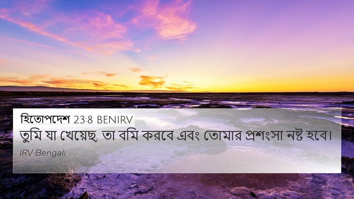 হিতোপদেশ 23:8 BENIRV 4K Wallpaper - তুমি যা খেয়েছ, তা - 4K Wallpaper Bible Verse