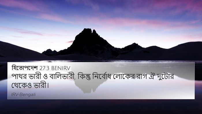 হিতোপদেশ 27:3 BENIRV Bible Verse Image