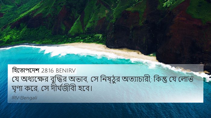 হিতোপদেশ 28:16 BENIRV Bible Verse Image