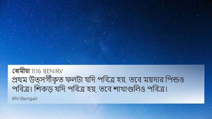 ৰোমীয়া 11:16 BENIRV Bible Verse Image