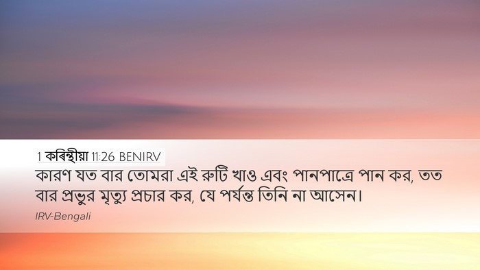 1 কৰিন্থীয়া 11:26 BENIRV Desktop Wallpaper - কারণ যত বার তোমরা - Desktop Bible Verse Wallpaper