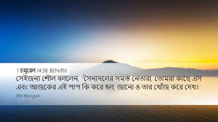 1 চমূৱেল 14:38 BENIRV Bible Verse Image
