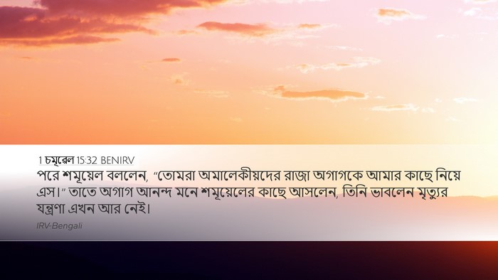1 চমূৱেল 15:32 BENIRV Bible Verse Image
