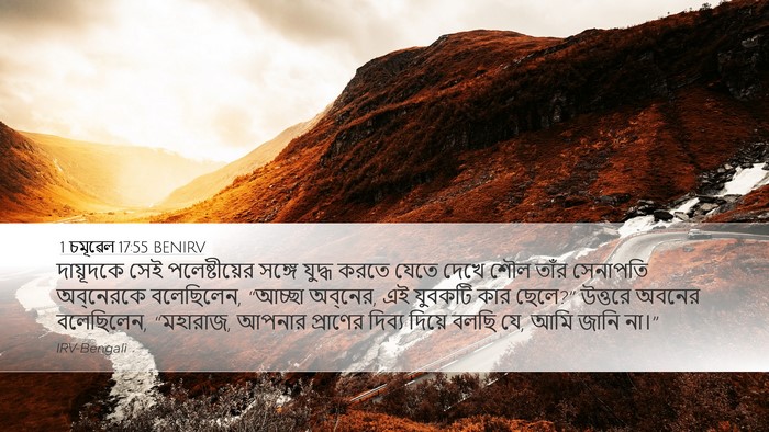1 চমূৱেল 17:55 BENIRV Bible Verse Image