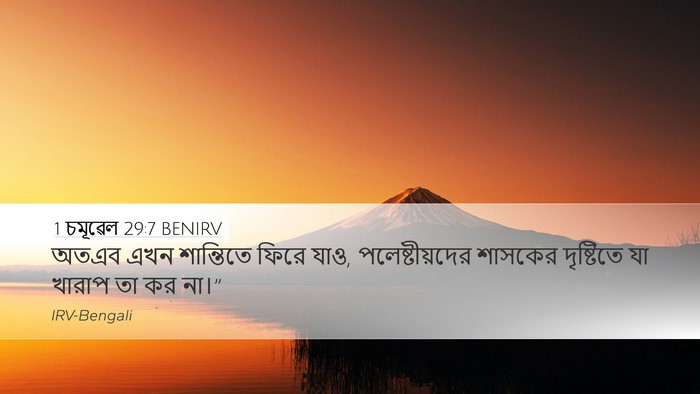 1 চমূৱেল 29:7 BENIRV Bible Verse Image