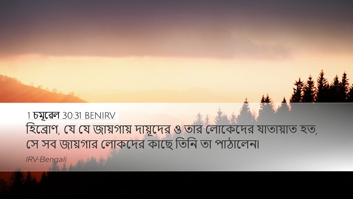 1 চমূৱেল 30:31 BENIRV Desktop Wallpaper - হিব্রোণ, যে যে - Desktop Bible Verse Wallpaper
