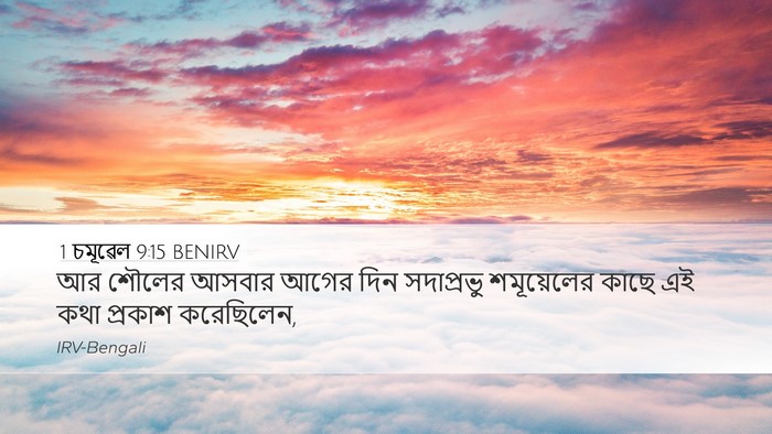 1 চমূৱেল 9:15 BENIRV Desktop Wallpaper - আর শৌলের আসবার - Desktop Bible Verse Wallpaper