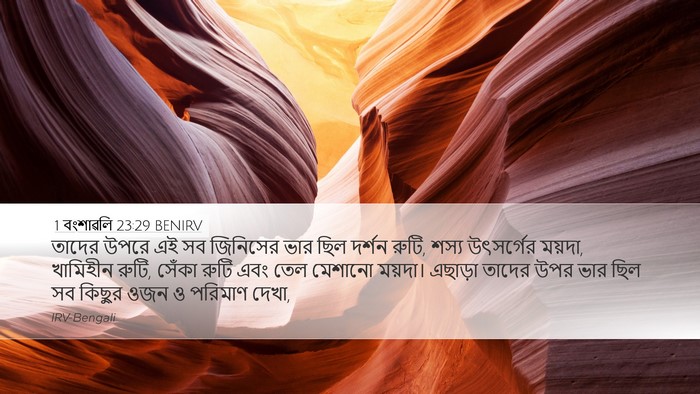 1 বংশাৱলি 23:29 BENIRV Bible Verse Image