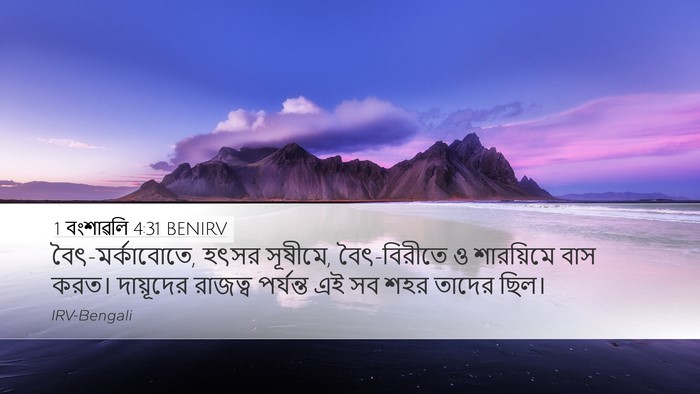 1 বংশাৱলি 4:31 BENIRV Bible Verse Image