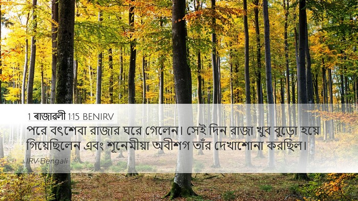 1 ৰাজাৱলী 1:15 BENIRV Desktop Wallpaper - পরে বৎশেবা রাজার - Desktop Bible Verse Wallpaper