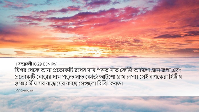 1 ৰাজাৱলী 10:29 BENIRV Bible Verse Image
