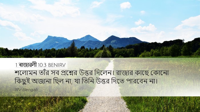 1 ৰাজাৱলী 10:3 BENIRV Desktop Wallpaper - শলোমন তাঁর সব - Desktop Bible Verse Wallpaper