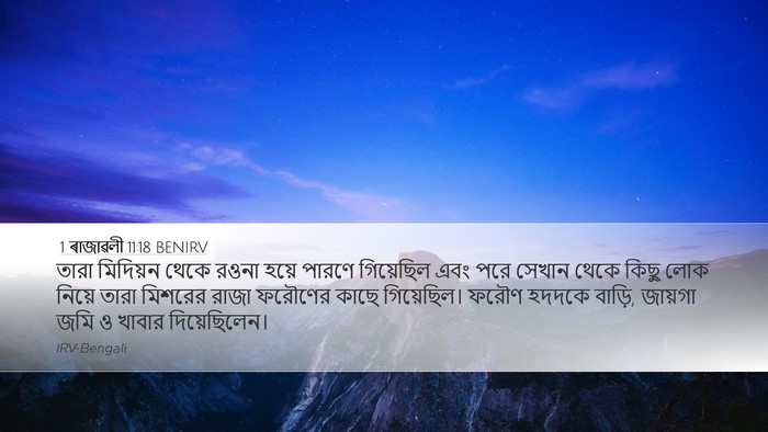 1 ৰাজাৱলী 11:18 BENIRV Desktop Wallpaper - তারা মিদিয়ন থেকে - Desktop Bible Verse Wallpaper