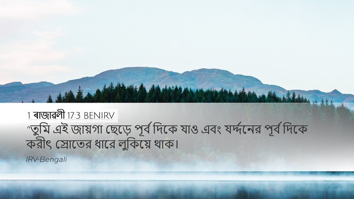 1 ৰাজাৱলী 17:3 BENIRV Desktop Wallpaper - “তুমি এই জায়গা - Desktop Bible Verse Wallpaper