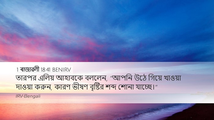 1 ৰাজাৱলী 18:41 BENIRV Bible Verse Image