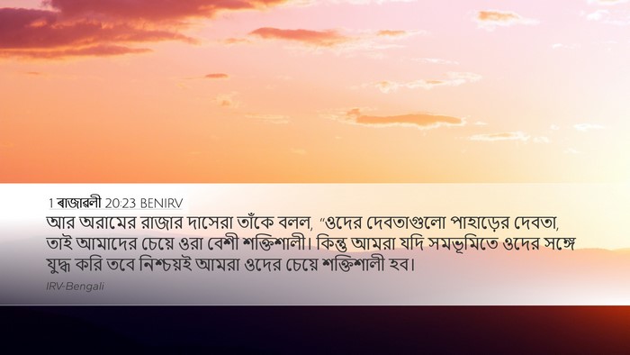1 ৰাজাৱলী 20:23 BENIRV Bible Verse Image
