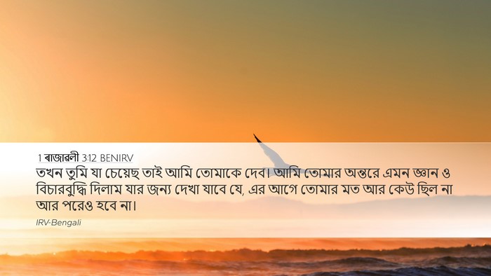 1 ৰাজাৱলী 3:12 BENIRV Bible Verse Image