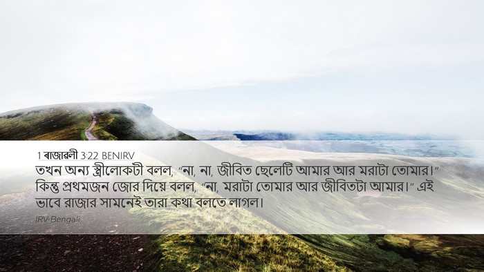 1 ৰাজাৱলী 3:22 BENIRV Desktop Wallpaper - তখন অন্য - Desktop Bible Verse Wallpaper