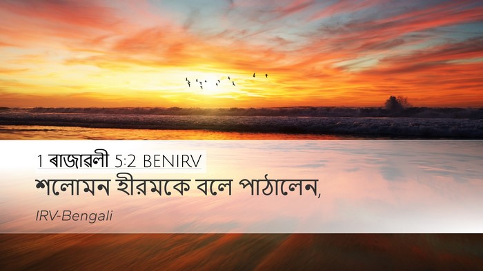 1 ৰাজাৱলী 5:2 BENIRV Desktop Wallpaper - শলোমন হীরমকে বলে - Desktop Bible Verse Wallpaper