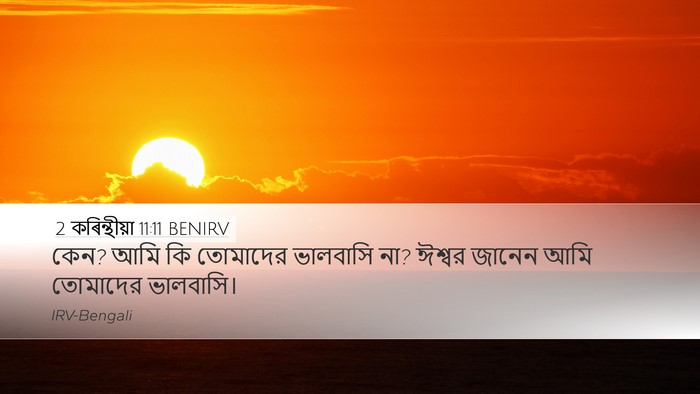 2 কৰিন্থীয়া 11:11 BENIRV Bible Verse Image