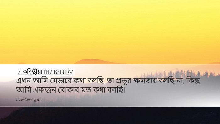 2 কৰিন্থীয়া 11:17 BENIRV Bible Verse Image