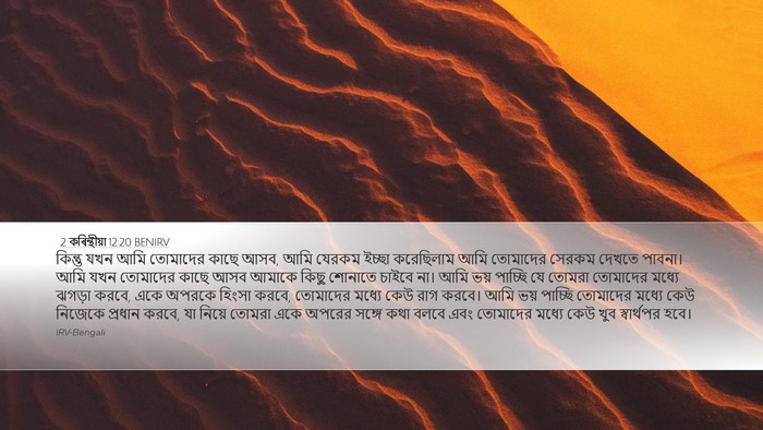 2 কৰিন্থীয়া 12:20 BENIRV Bible Verse Image