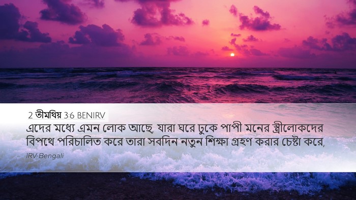 2 তীমথিয় 3:6 BENIRV Desktop Wallpaper - এদের মধ্যে এমন লোক - Desktop Bible Verse Wallpaper
