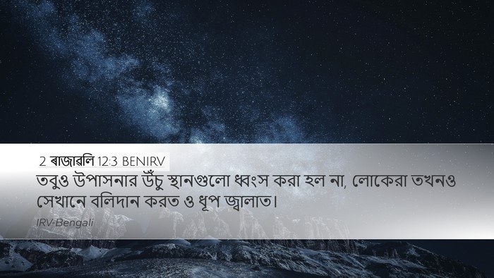 2 ৰাজাৱলি 12:3 BENIRV Desktop Wallpaper - তবুও উপাসনার উঁচু - Desktop Bible Verse Wallpaper
