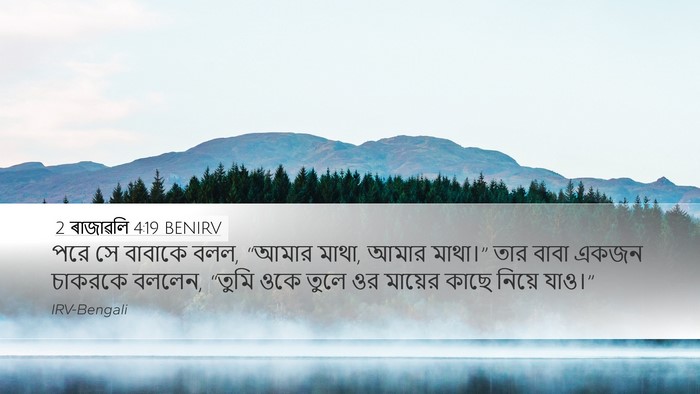 2 ৰাজাৱলি 4:19 BENIRV Desktop Wallpaper - পরে সে বাবাকে বলল, - Desktop Bible Verse Wallpaper