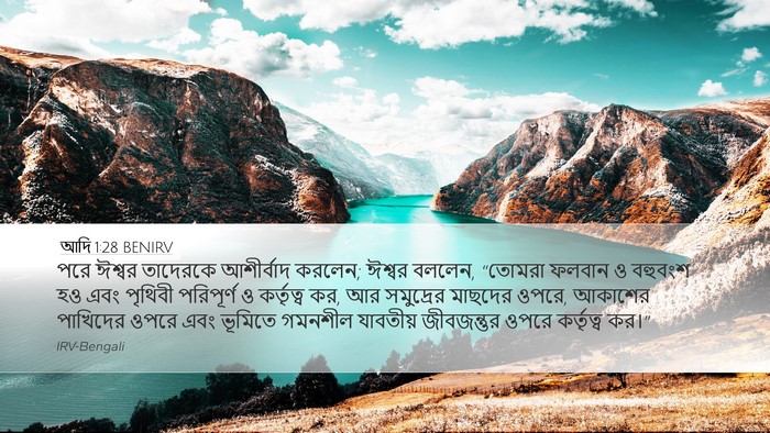 আদি 1:28 BENIRV Bible Verse Image