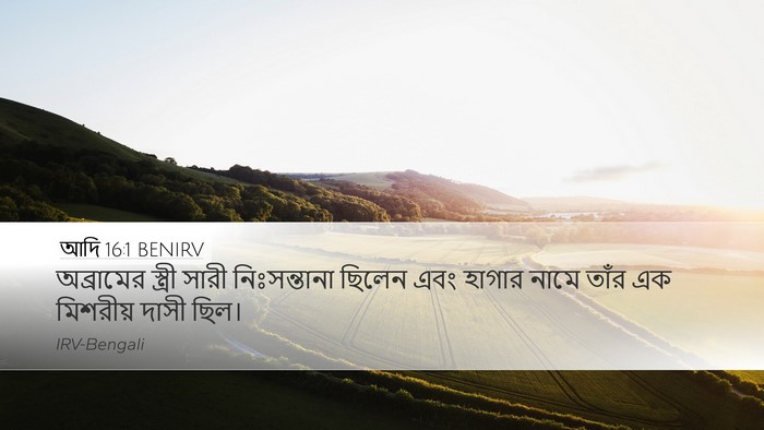 আদি 16:1 BENIRV Desktop Wallpaper - অব্রামের স্ত্রী - Desktop Bible Verse Wallpaper