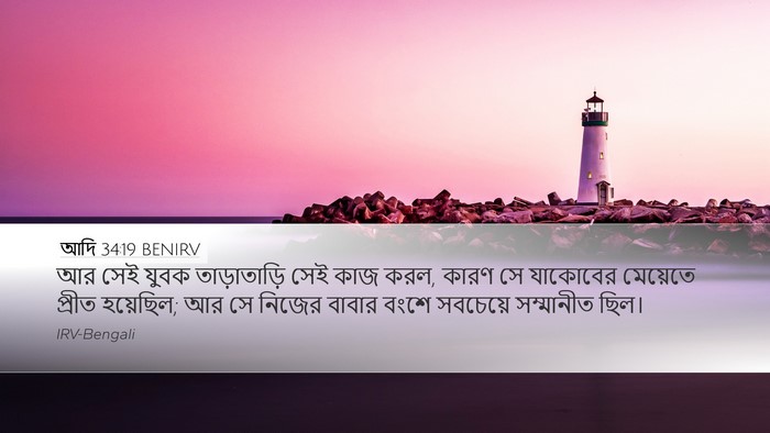 আদি 34:19 BENIRV Bible Verse Image