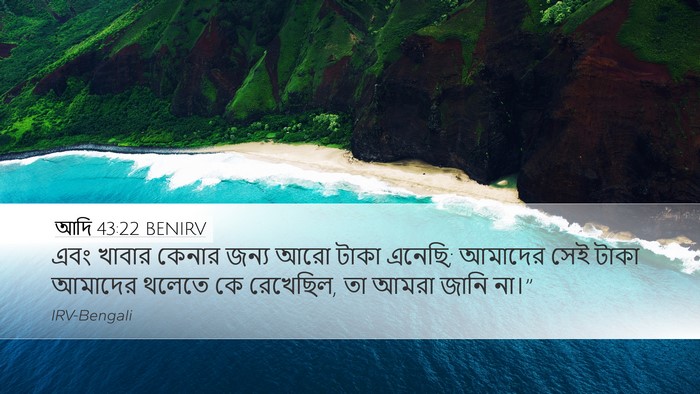 আদি 43:22 BENIRV Desktop Wallpaper - এবং খাবার কেনার - Desktop Bible Verse Wallpaper