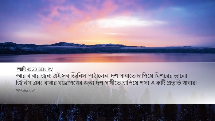 আদি 45:23 BENIRV Desktop Wallpaper - আর বাবার জন্য এই সব - Desktop Bible Verse Wallpaper