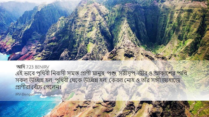 আদি 7:23 BENIRV Desktop Wallpaper - এই ভাবে পৃথিবী - Desktop Bible Verse Wallpaper