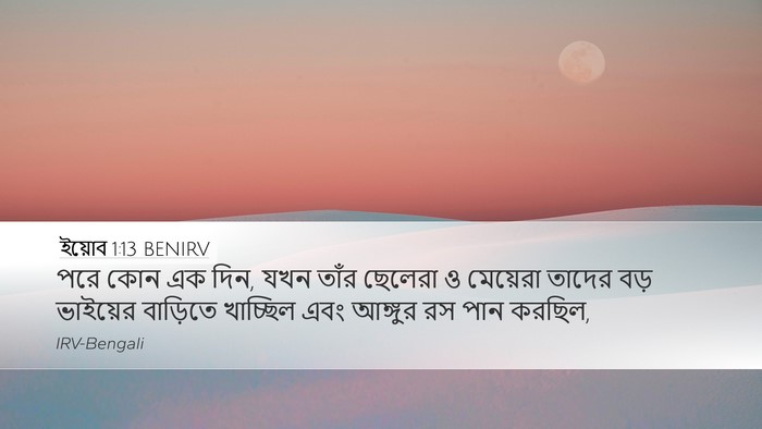 ইয়োব 1:13 BENIRV Desktop Wallpaper - পরে কোন এক দিন, যখন - Desktop Bible Verse Wallpaper