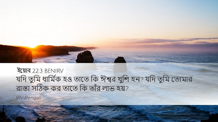 ইয়োব 22:3 BENIRV Desktop Wallpaper - যদি তুমি ধার্মিক - Desktop Bible Verse Wallpaper