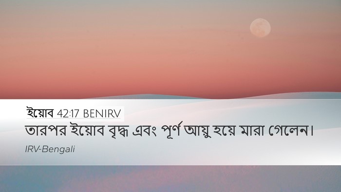 ইয়োব 42:17 BENIRV Desktop Wallpaper - তারপর ইয়োব বৃদ্ধ - Desktop Bible Verse Wallpaper