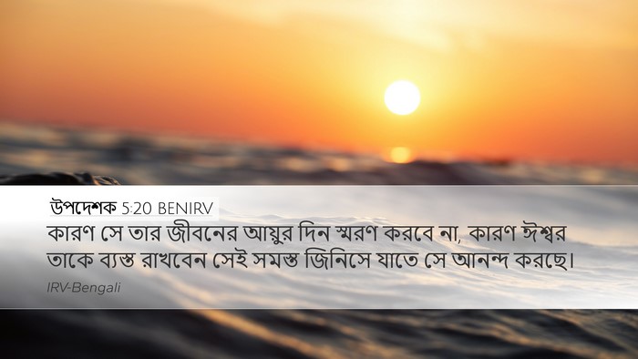 উপদেশক 5:20 BENIRV Desktop Wallpaper - কারণ সে তার জীবনের - Desktop Bible Verse Wallpaper