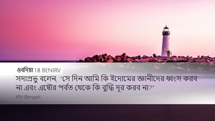 ওবদিয়া 1:8 BENIRV Desktop Wallpaper - সদাপ্রভু বলেন, “সে - Desktop Bible Verse Wallpaper
