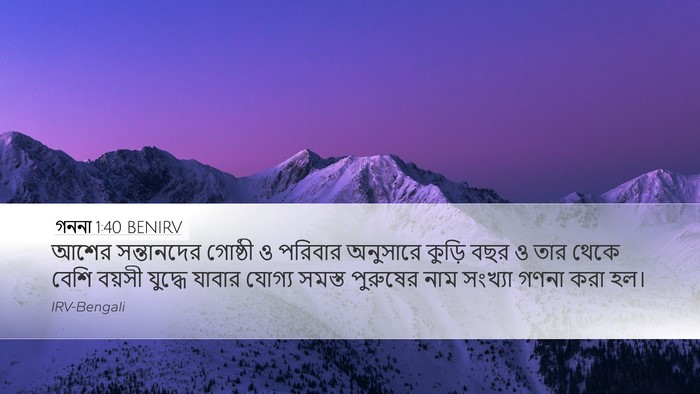 গননা 1:40 BENIRV Desktop Wallpaper - আশের সন্তানদের - Desktop Bible Verse Wallpaper