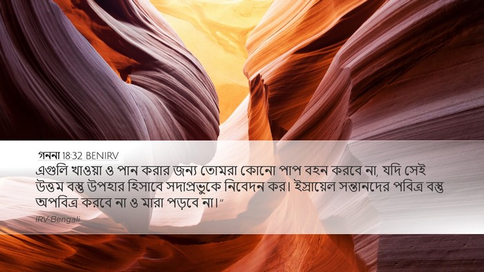 গননা 18:32 BENIRV Desktop Wallpaper - এগুলি খাওয়া ও পান - Desktop Bible Verse Wallpaper