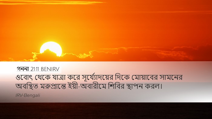 গননা 21:11 BENIRV Desktop Wallpaper - ওবোৎ থেকে যাত্রা - Desktop Bible Verse Wallpaper